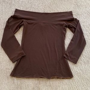 Off the Shoulder Brown Top | Size Medium